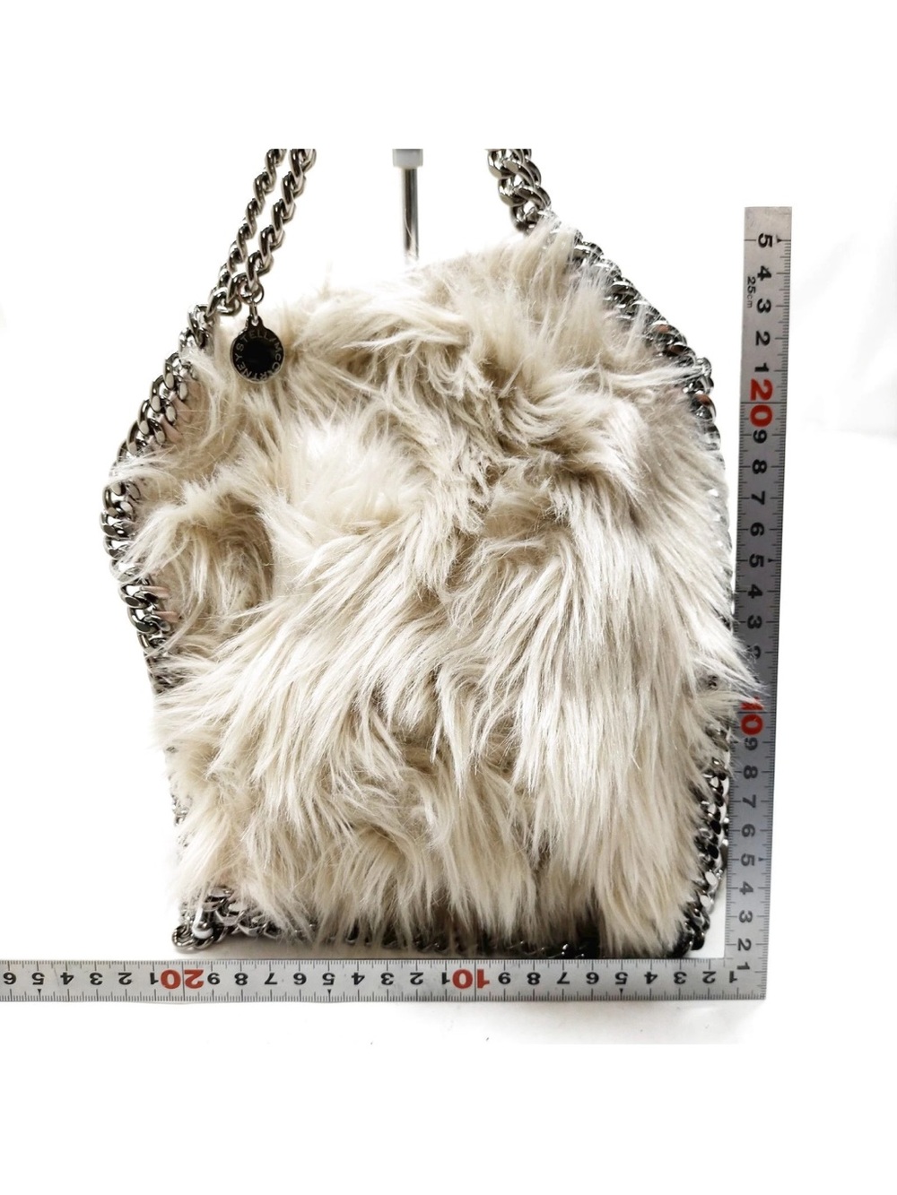 Stella McCartney Tan Faux-Fur Chain-Handle Shoulder Crossbody Bag EUC - Picture 2 of 9